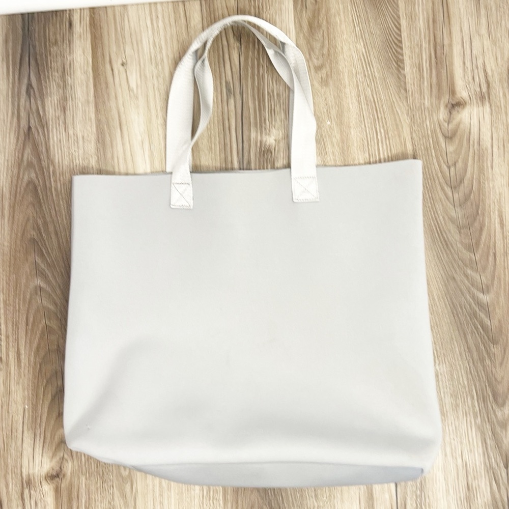 Max Mara Palizzo Light Gray Scuba Foam Fabric Tote Handbag Shop Travel Bag